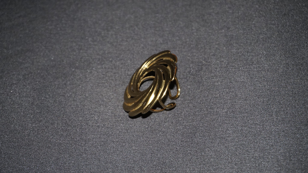 Bague dorée ajustable tressée en spirale